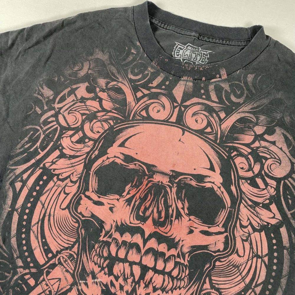 Mma Elite Skull Graphic T-Shirt Edgy Streetwear Design XXL‎